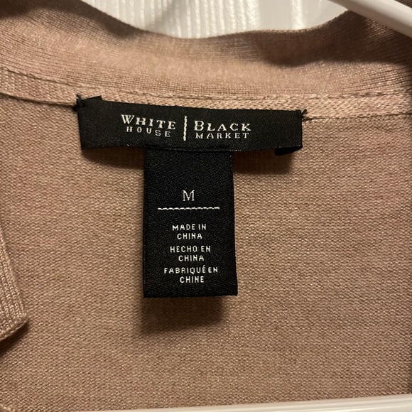 White House Black Market Tan One Button Cardigan Med - Picture 4 of 6